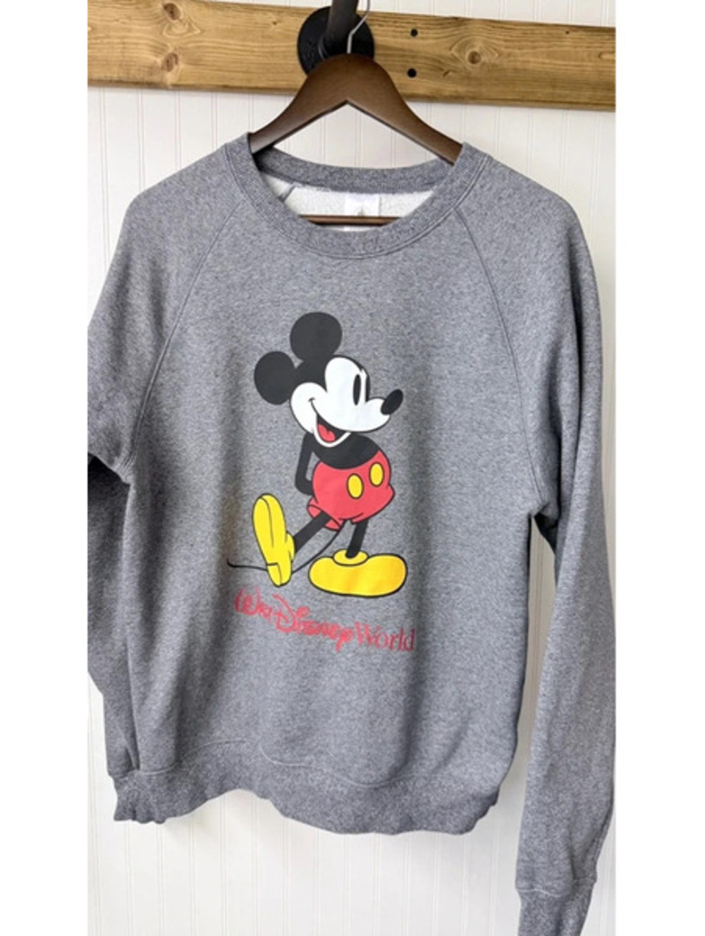 Disney parks dark gray sweater Mickey Mouse medium gray